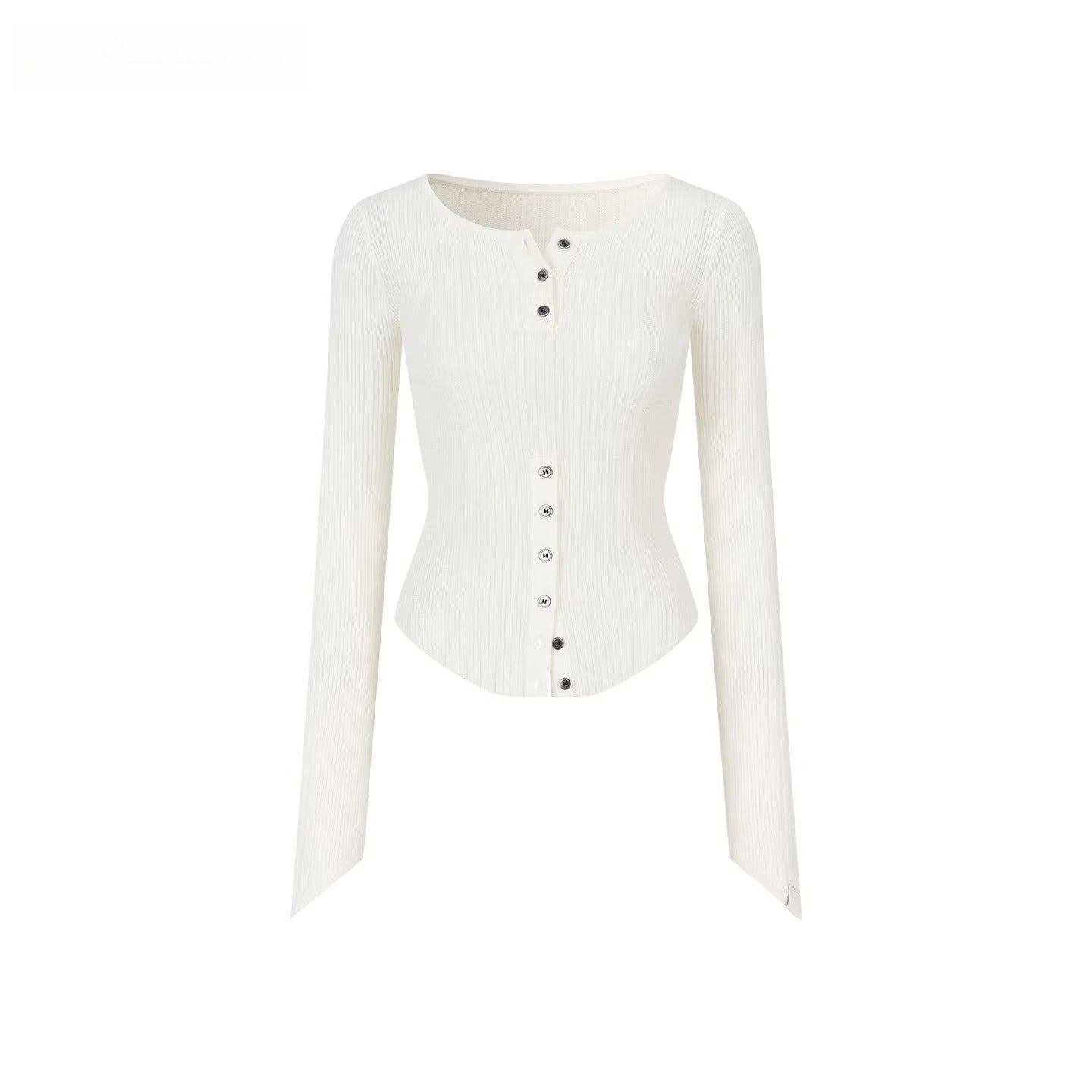 Ribbed Silk-Blend Buttoned Knit T-Shirt