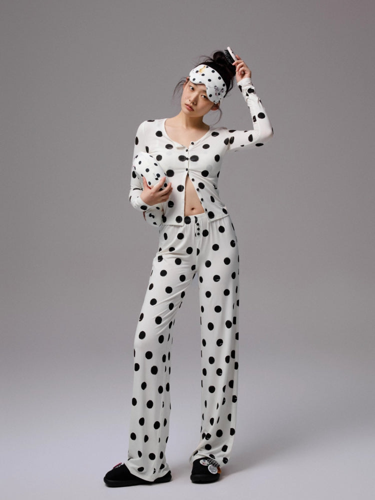 Color-Block Polka Dot Lace Lingerie