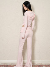 Pink & Black V-Neck Hoodie & Pants Set - CHINASQUAD