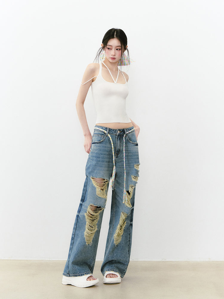 Multi-Strap Knit Sling Vest - CHINASQUAD