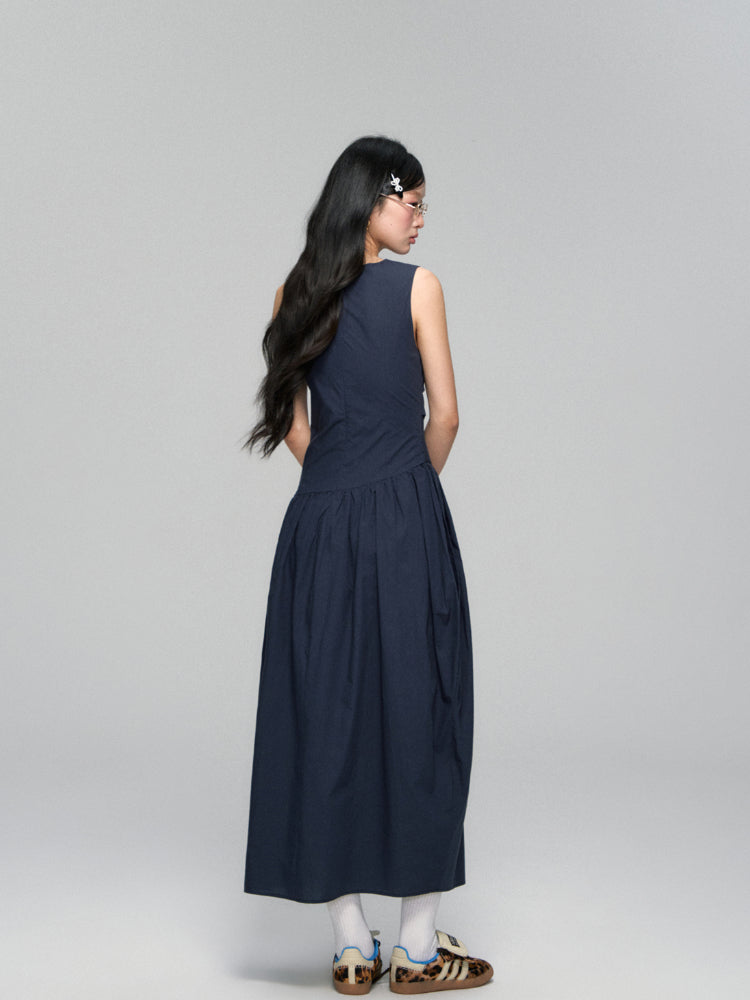 Sleeveless Tie-Waist A-Line Sundress - CHINASQUAD