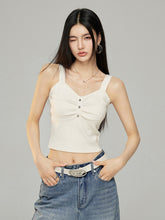 Star Print Slimming Wide Shoulder Strap Knit Vest - CHINASQUAD