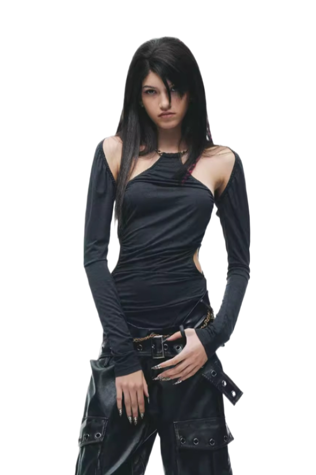 Y2K Convertible Halter Layered Two-Piece Top