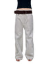 Gray Twill Low-Crotch Straight Leg Suit Pants - CHINASQUAD