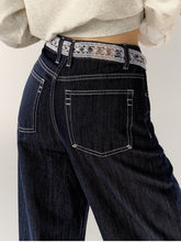 Dark Blue High-waist Wide-leg Pants - CHINASQUAD
