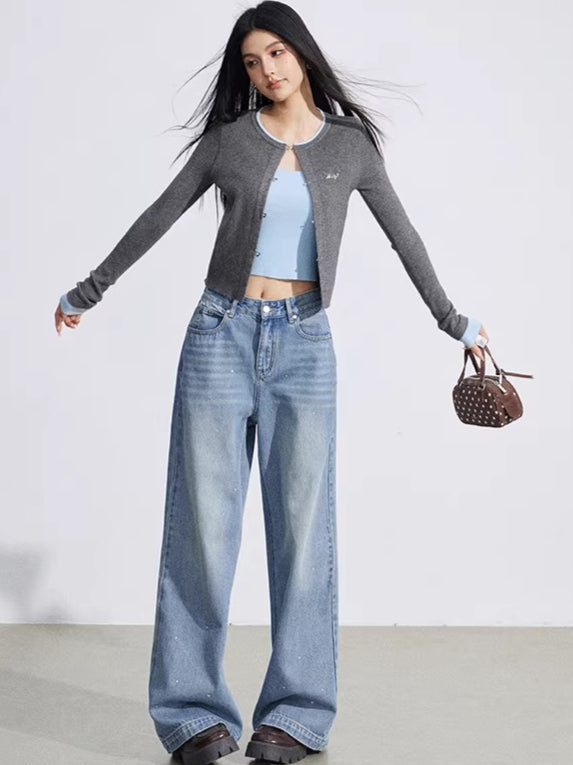 Contrast Layered Knit Slim Base Layer