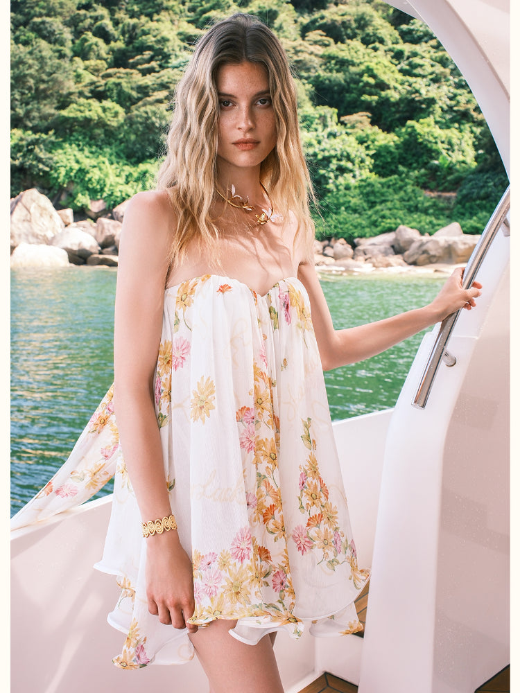 Thiri Chiffon Tube Top Dress - CHINASQUAD