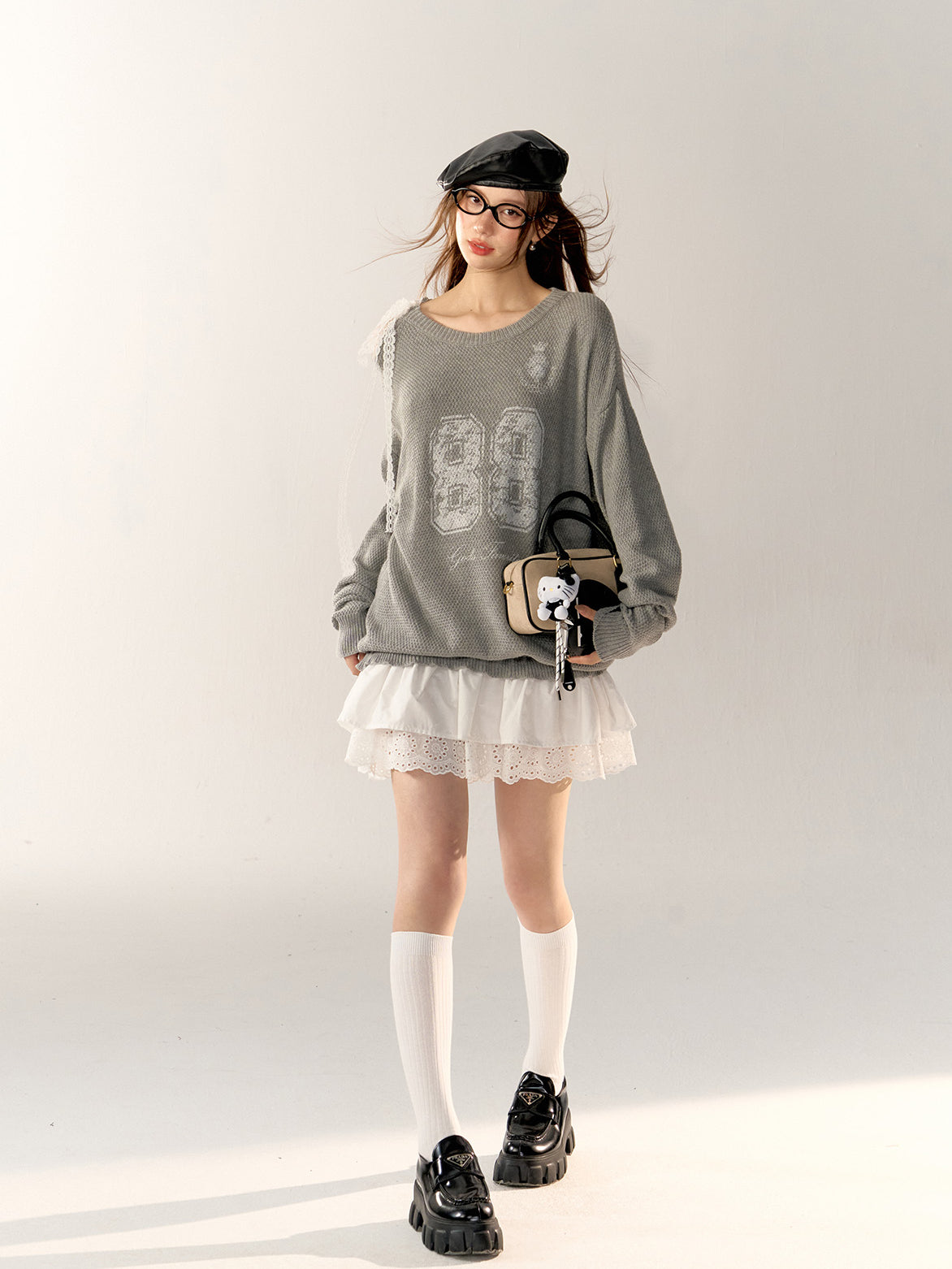 Off-Shoulder Patchwork Lace Dress - CHINASQUAD