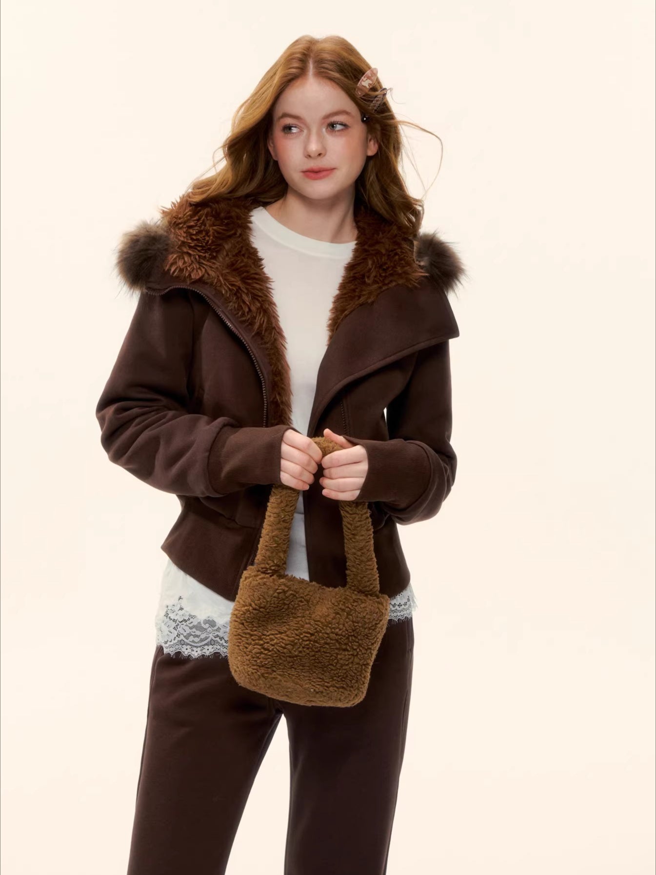 Vintage Hooded Sweatshirt & Flared Sweatpants Set