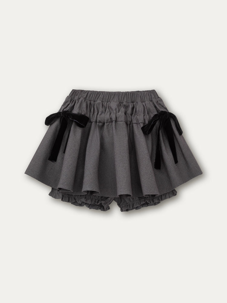 Velvet Bow Water-Repellent Puff Skirt - CHINASQUAD