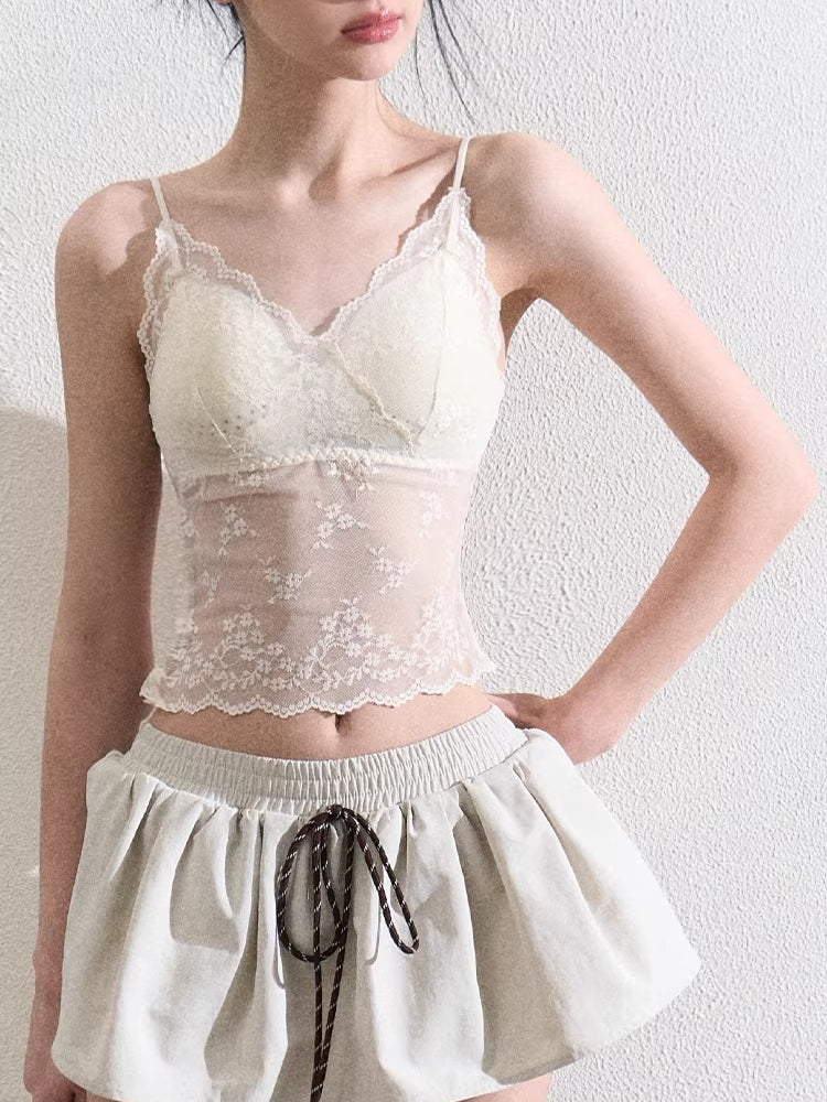 Lace Slim-Fit Camisole Base Layer