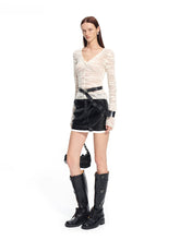 Florence 100% Wool Semi-Sheer Fitted V-Neck - CHINASQUAD