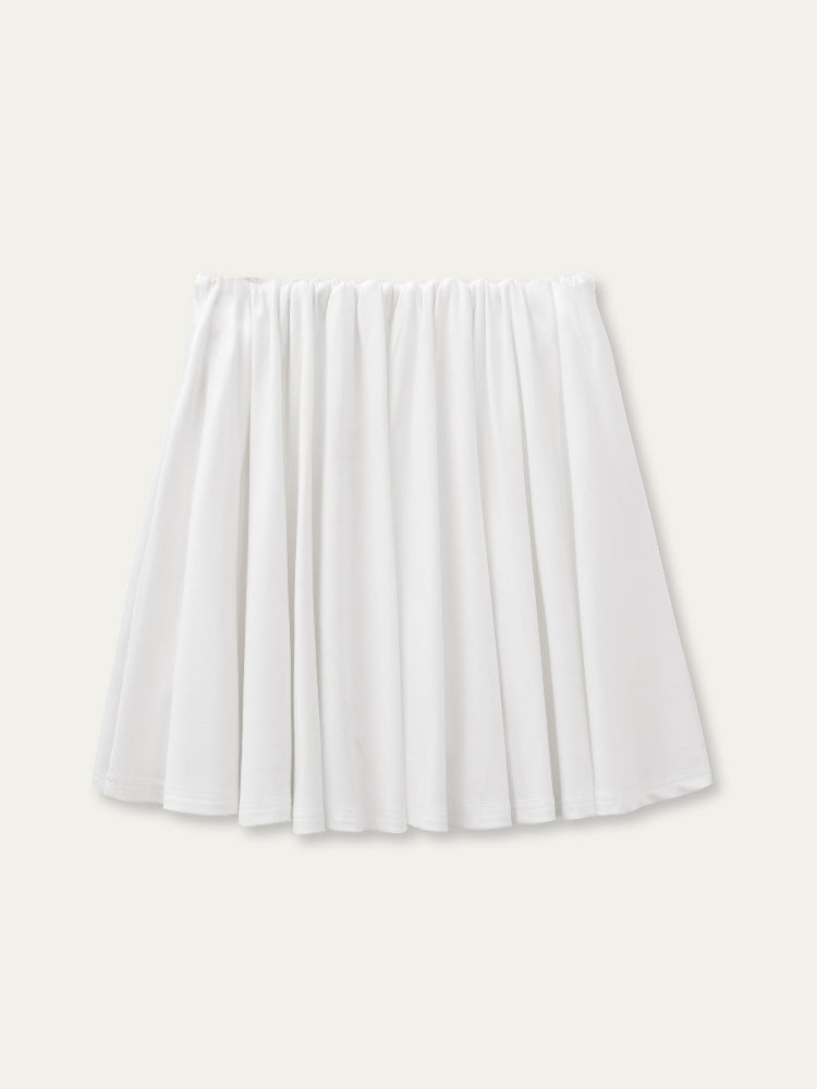 White & Blue Collared Knit Top & Skirt Set - CHINASQUAD