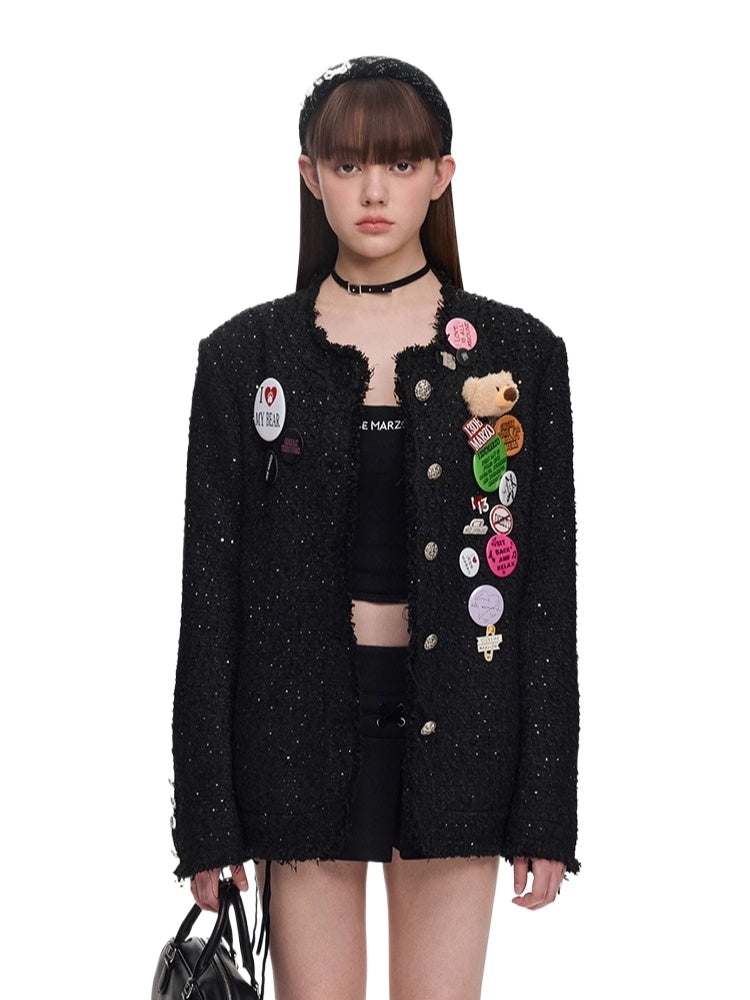 Badge Tweed Jacket – CHINASQUAD