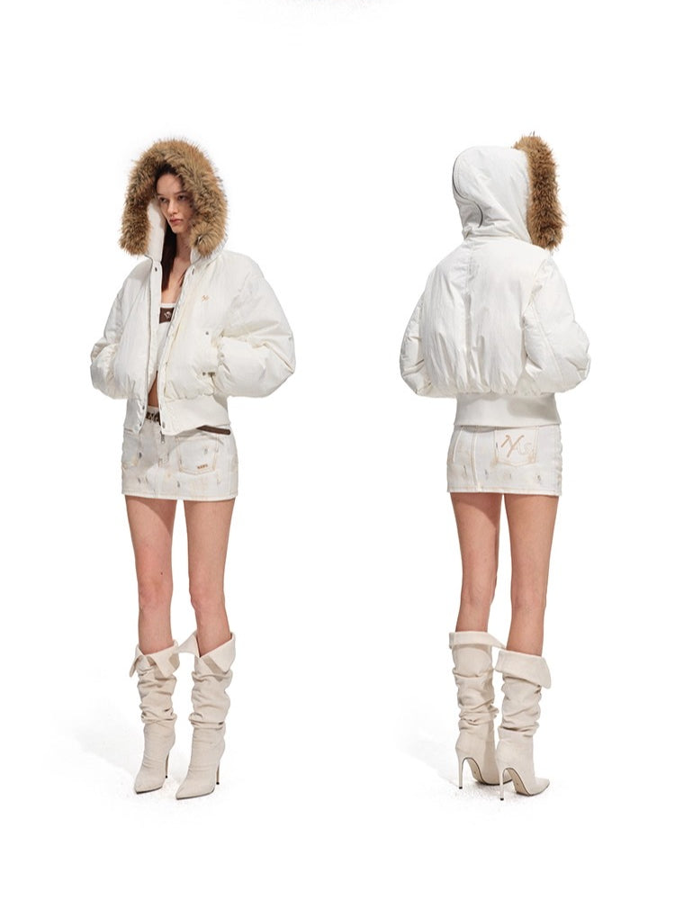 Polar Eco-Faux Fox Fur Down Jacket