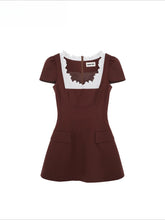 Ruffled Short-Sleeve A-Line Dress - CHINASQUAD