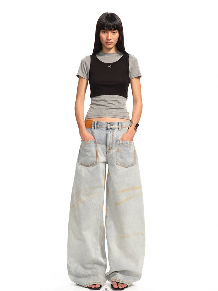 Washed Reversed - Pocket Jeans - CHINASQUAD