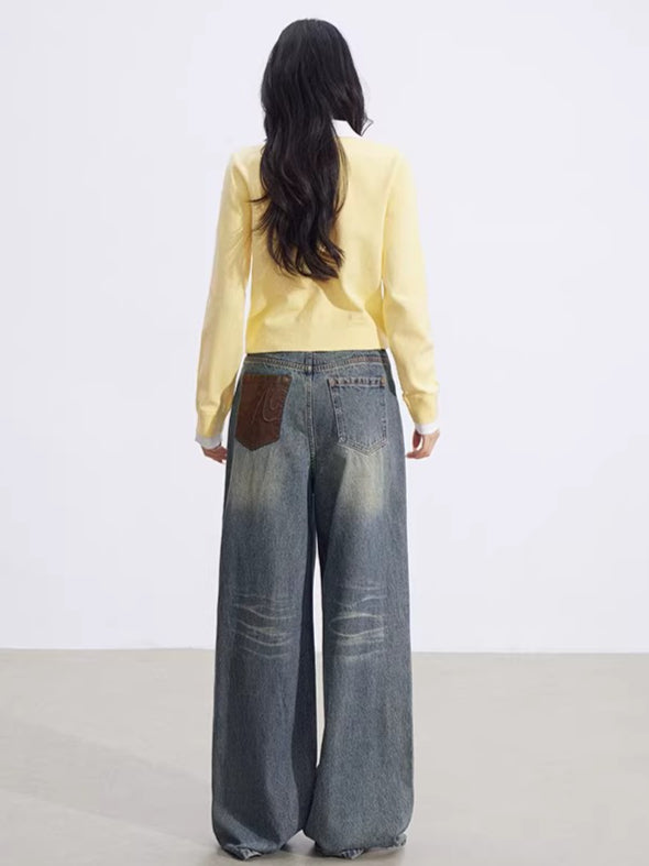 Layered-Effect Knit Polo Top