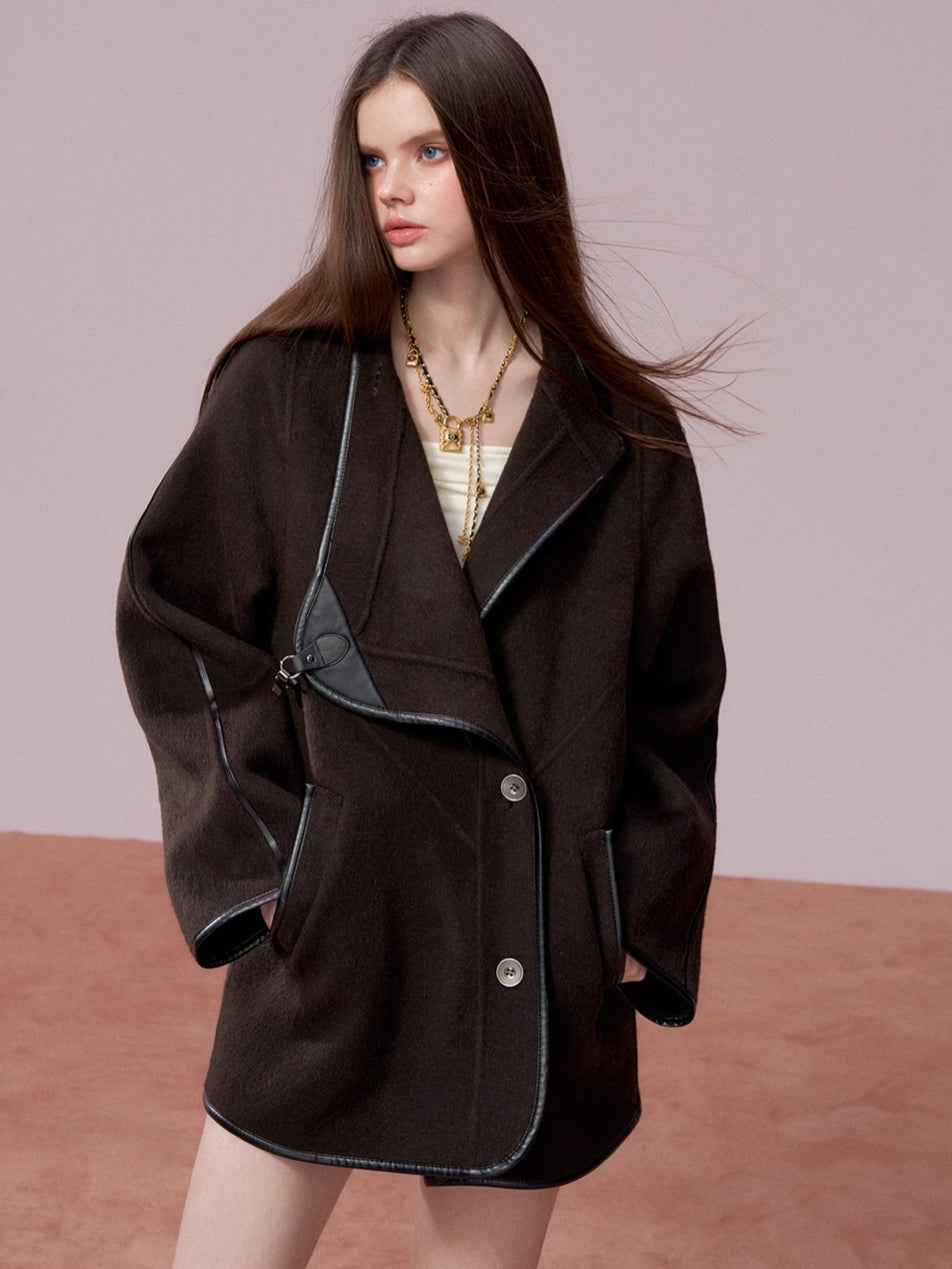 Vintage Shearling-Wool Double-Faced Coat