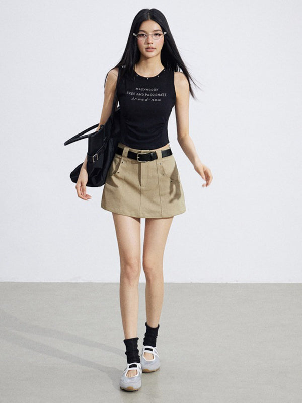 A-Line Utility Mini Skirt