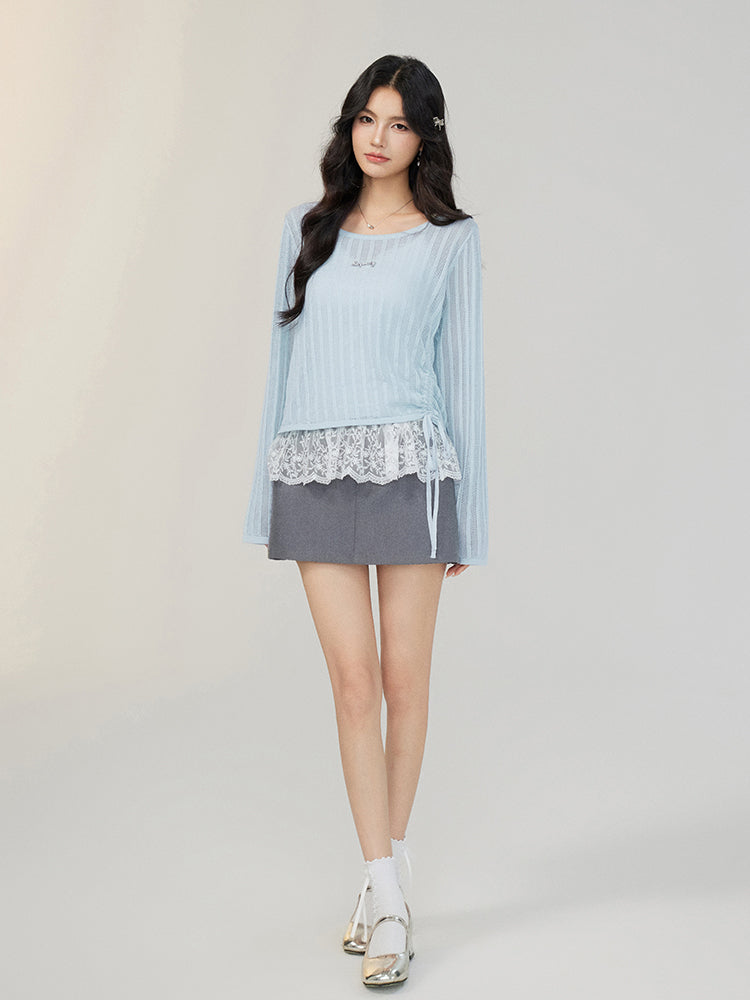 Hollow Irregular Lyocell Top - CHINASQUAD