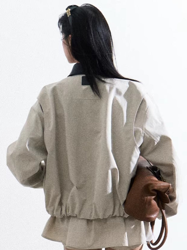 Vintage Intellectual-Style Relaxed Short Jacket