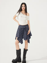 High-Elasticity Star-Studded Diagonal Shoulder T-Shirt - CHINASQUAD