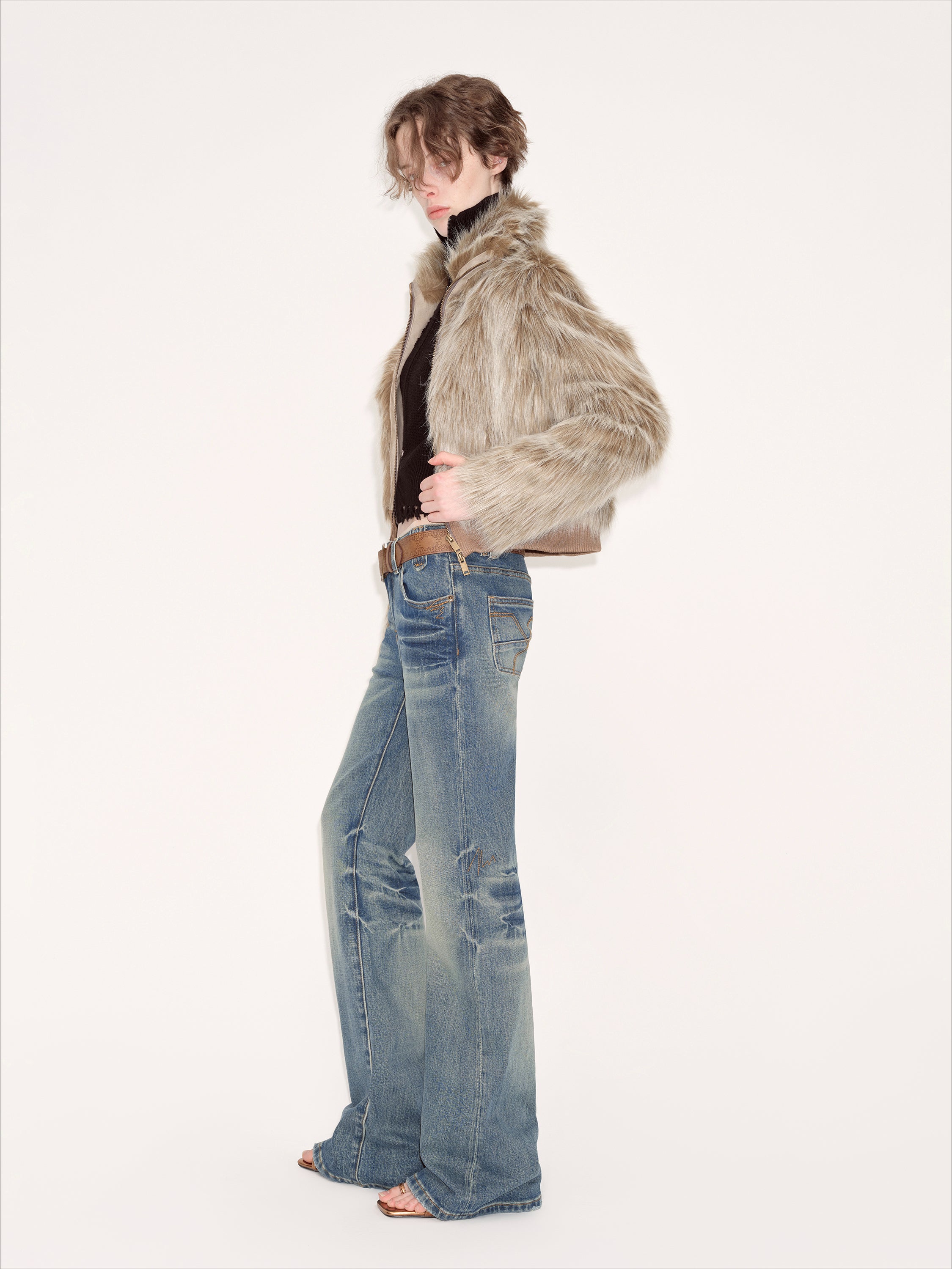 Blue Denim Flared Pants - CHINASQUAD