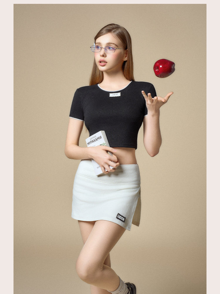 Silver High-Waist Bodycon Midi Skirt
