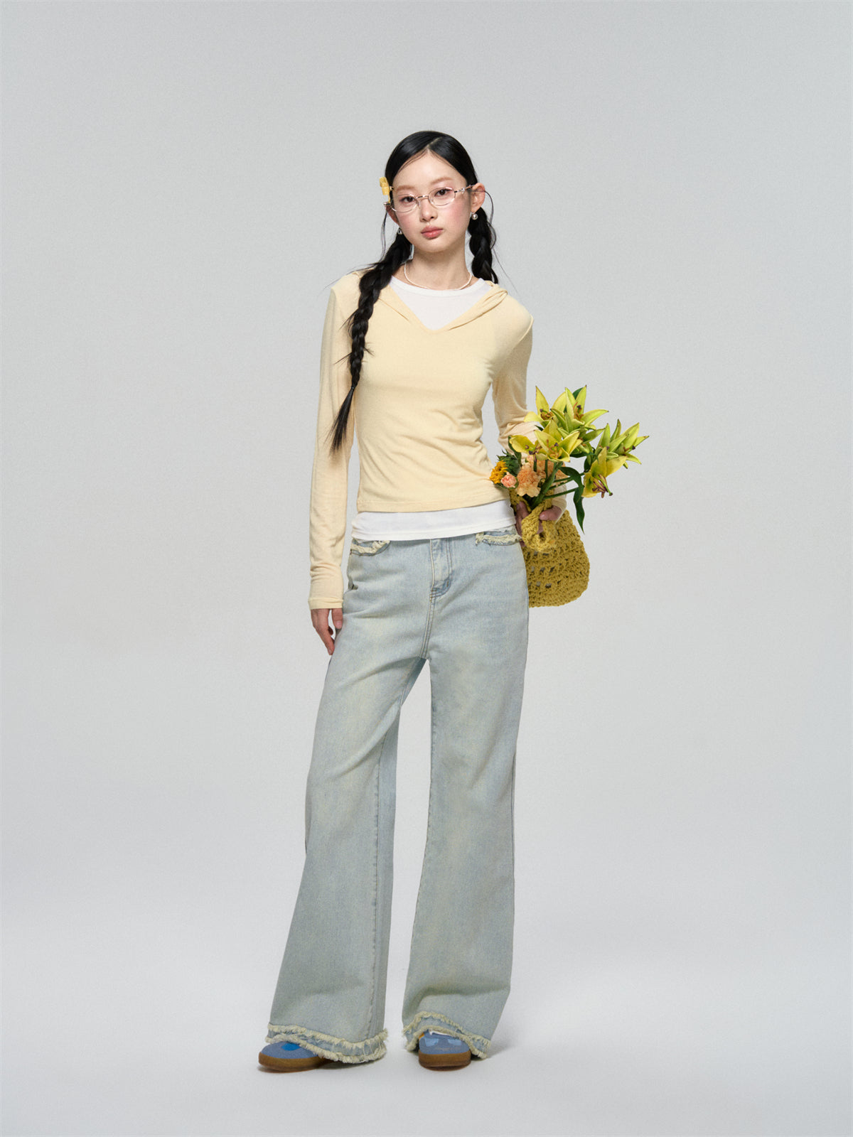 Dual-Layer Hooded Lace Trim Top - CHINASQUAD