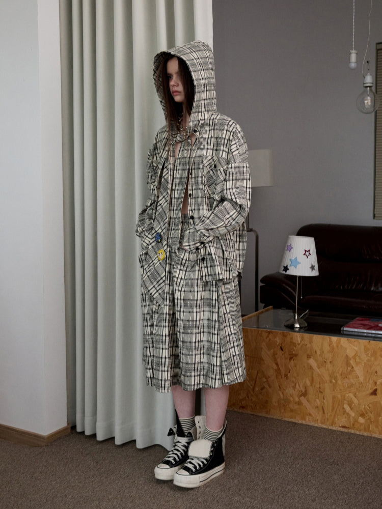Plaid Hooded Shirt - CHINASQUAD