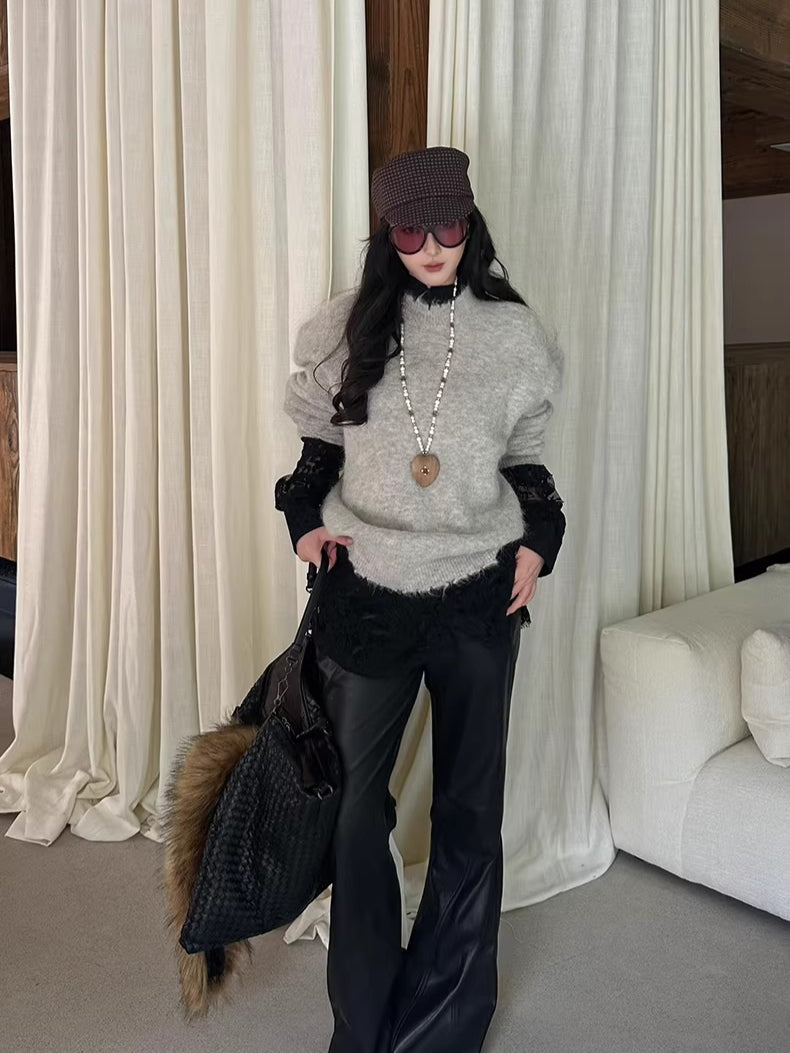 Soft-Touch Alpaca-Blend Crewneck Sweater