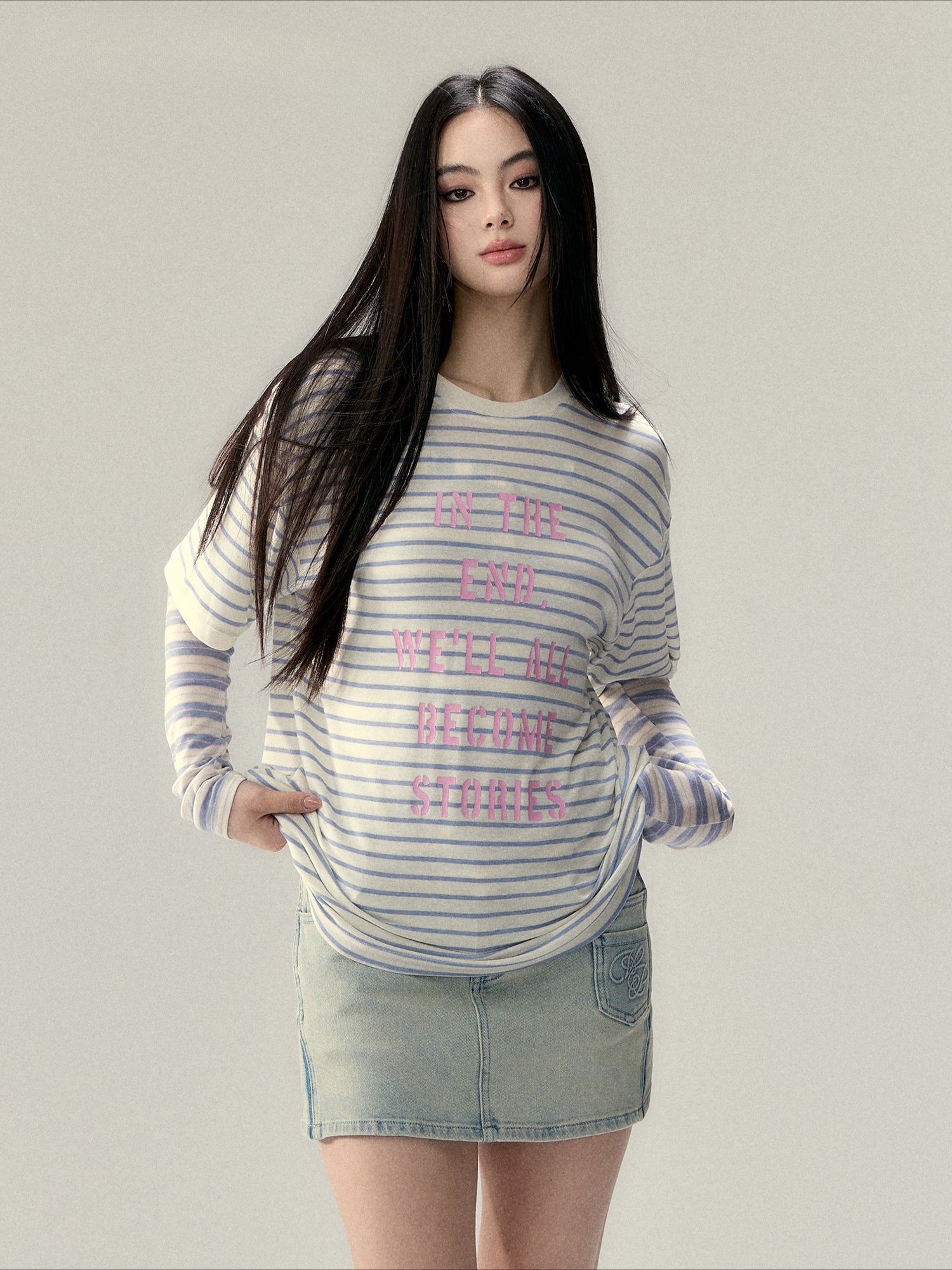 Floral Print Round Neck Short-Sleeve T-shirt  - CHINASQUAD