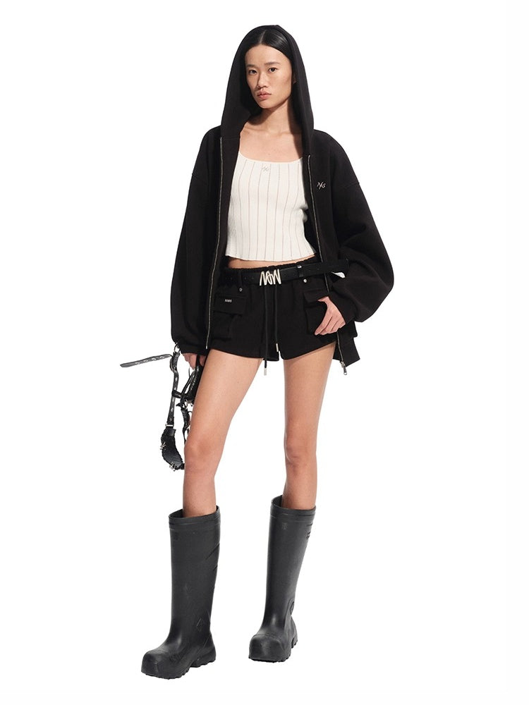 Hollow-out Square Neck Knit Tank Top - CHINASQUAD