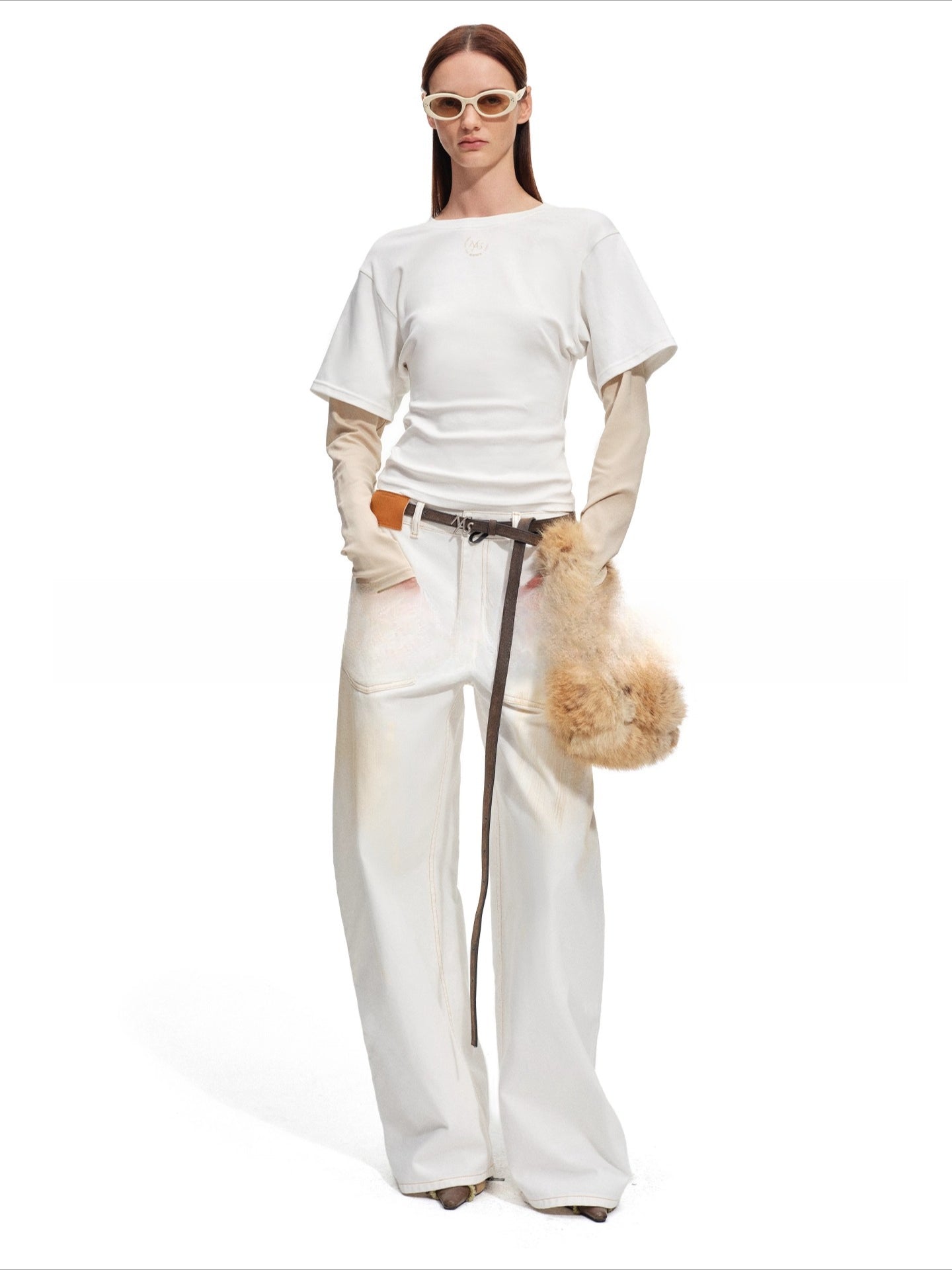 Contrast Paneled Long-Sleeve Tee