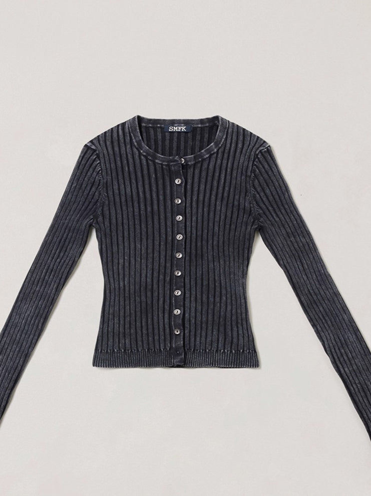 Wild Retro Ribbed Knit Cardigan