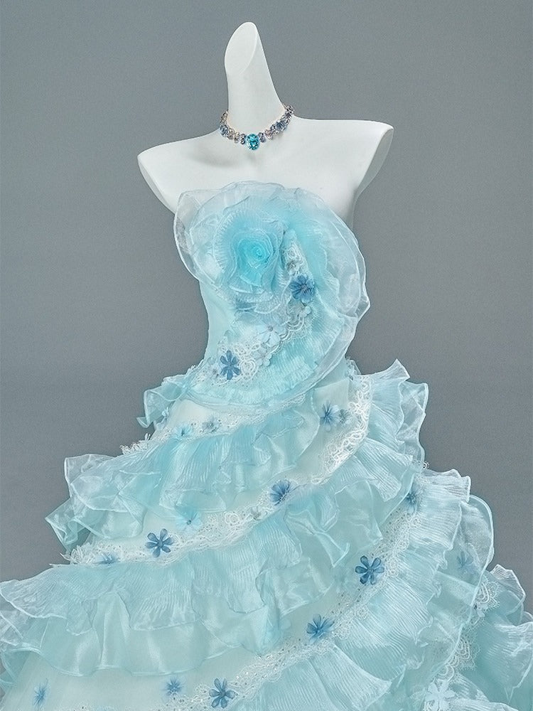 Ethereal “Spirit Princess” Cascading Tulle Couture Gown