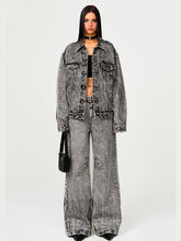 Vintage Black Washed Denim Jacket - CHINASQUAD