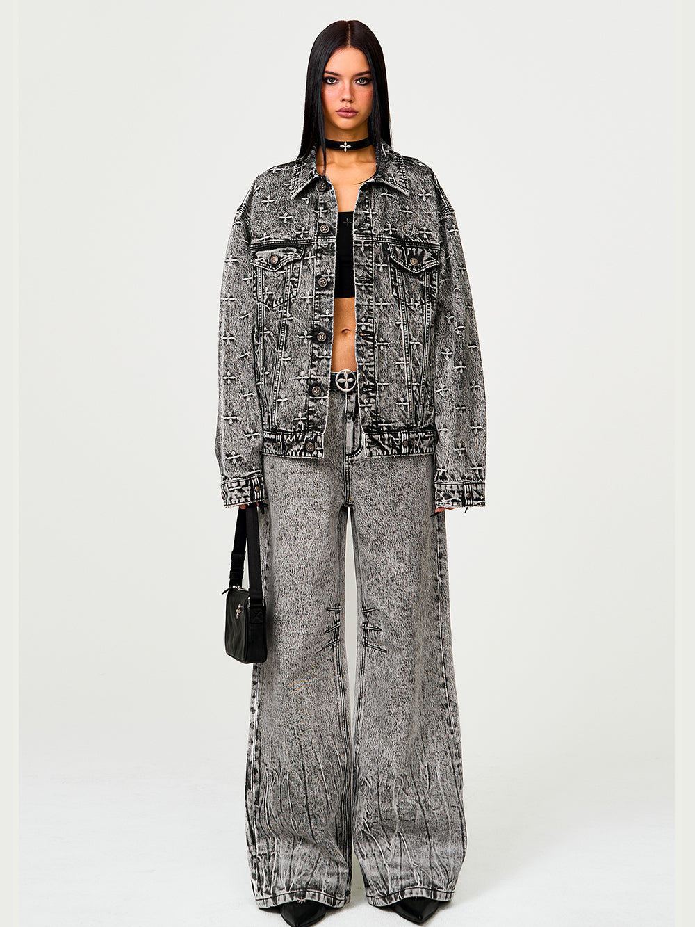 Vintage Black Washed Denim Jacket - CHINASQUAD