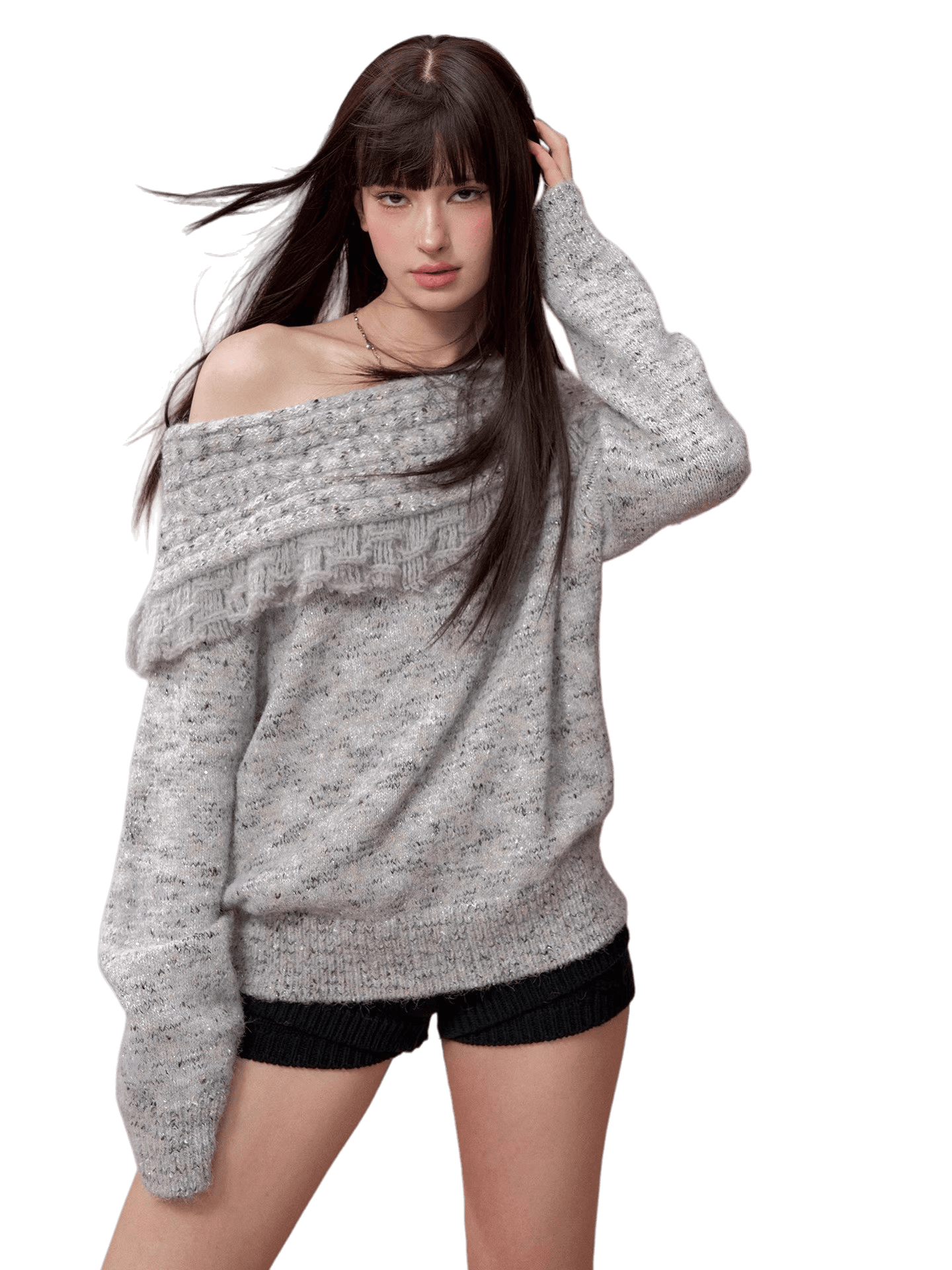 Fringe Knit Sweater & Scarf Set