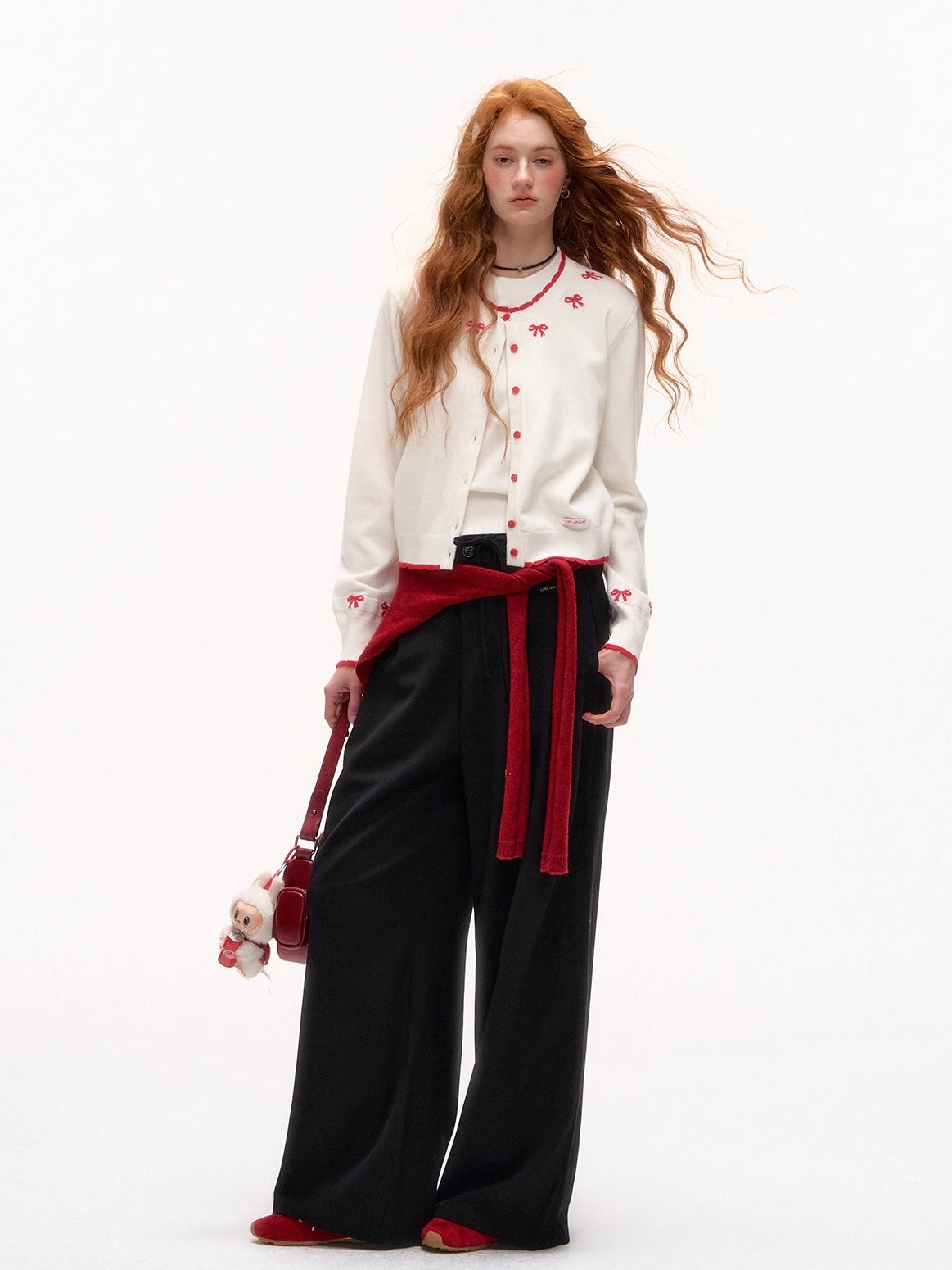 Solid Knit Tie-Front Shoulder Shawl - CHINASQUAD