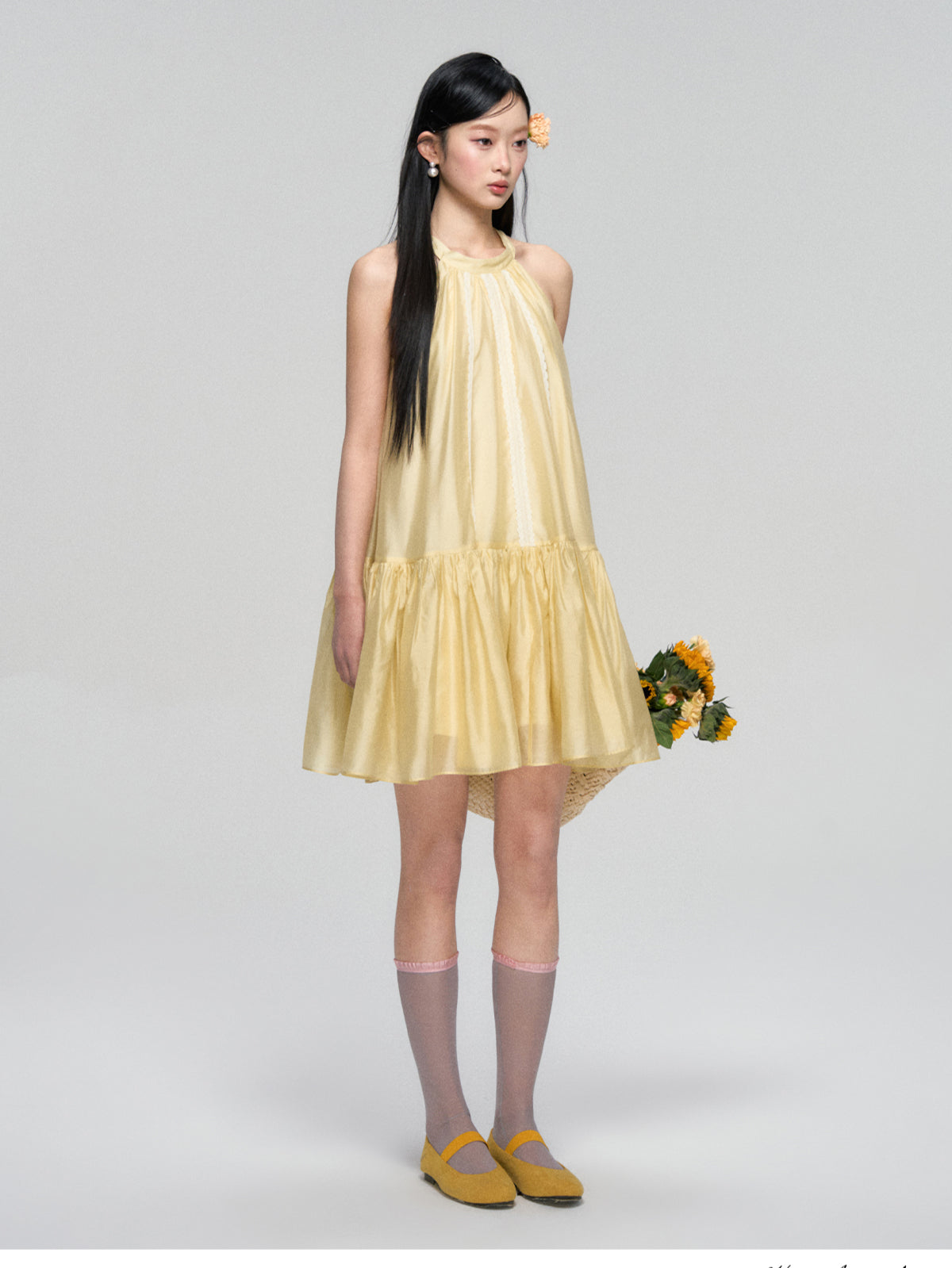 Halter Neck Tencel Lace Beach Dress - CHINASQUAD