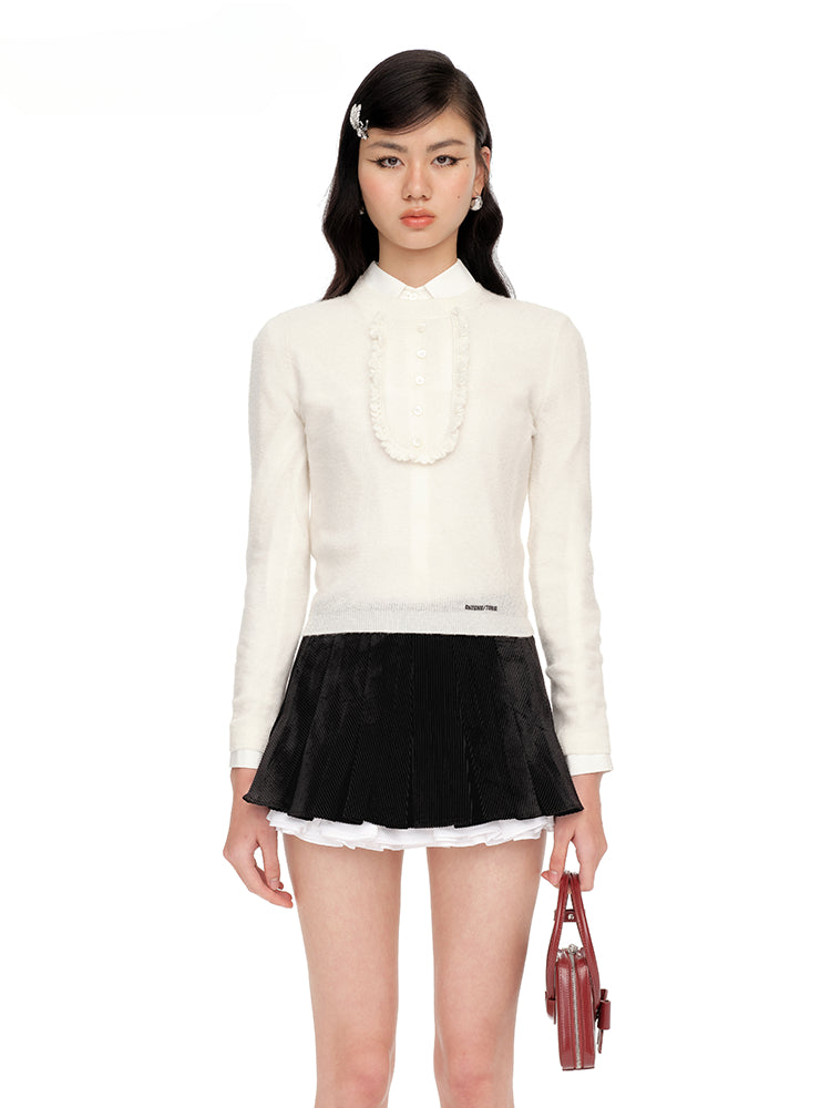 Elegant Round Neck Knit Sweater - CHINASQUAD