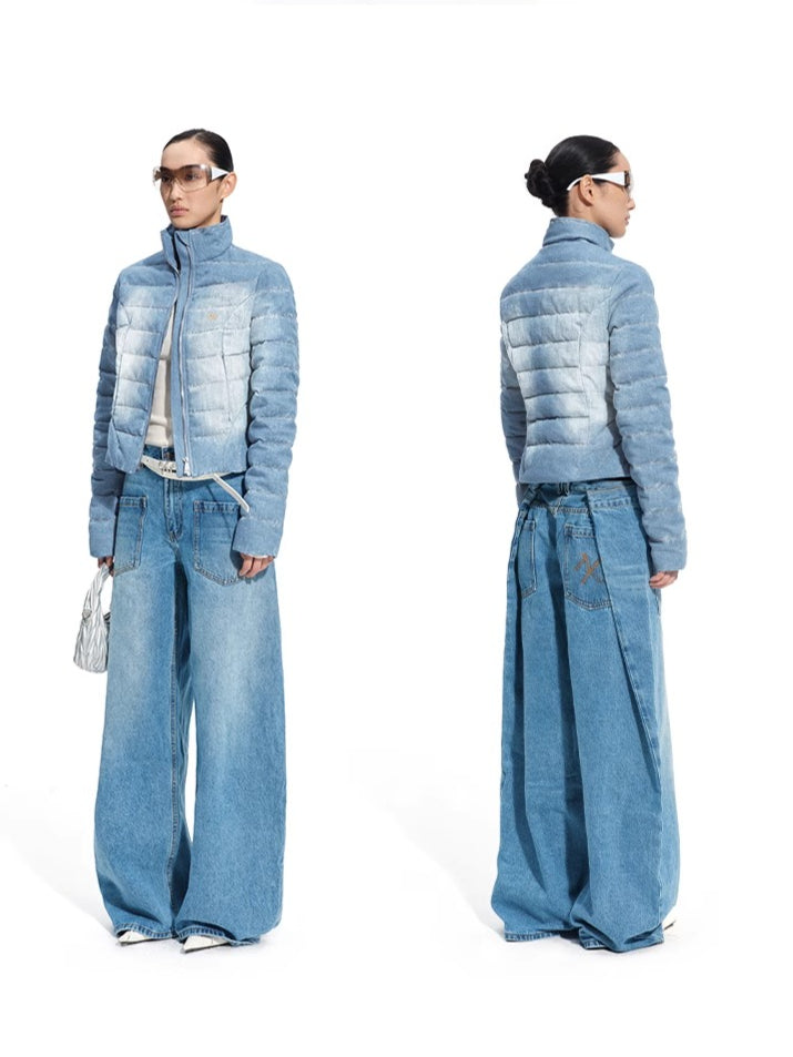 "Caracal Series" Washed Denim Twill Down Jacket - CHINASQUAD