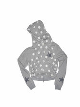 Polka Dot Spliced Zip-up Hoodie - CHINASQUAD