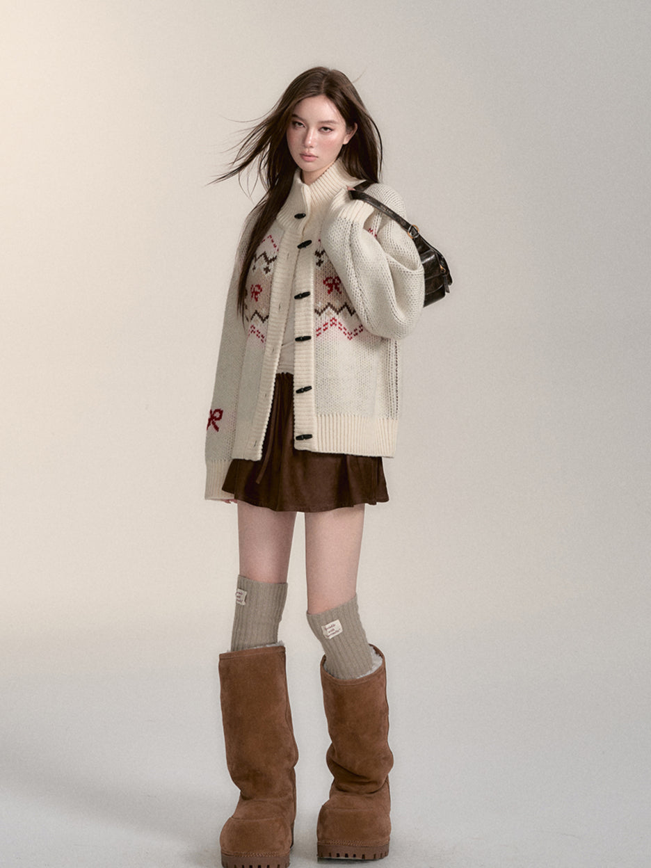 Fair Isle Loose Knit Cardigan - CHINASQUAD