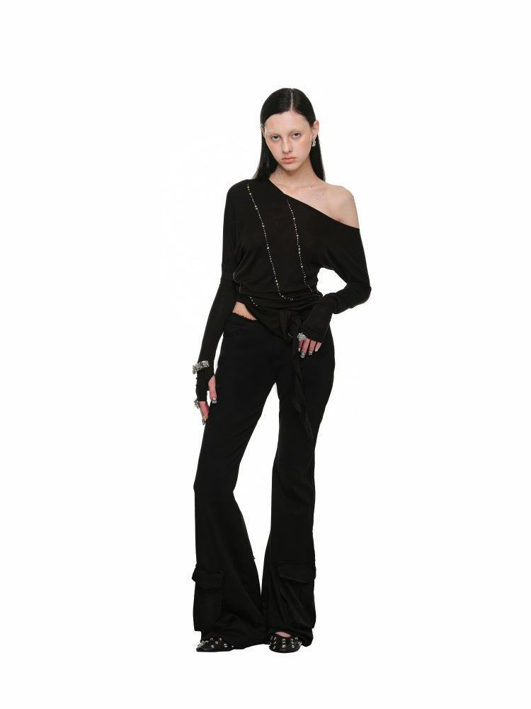 Studded Off-Shoulder Top - CHINASQUAD