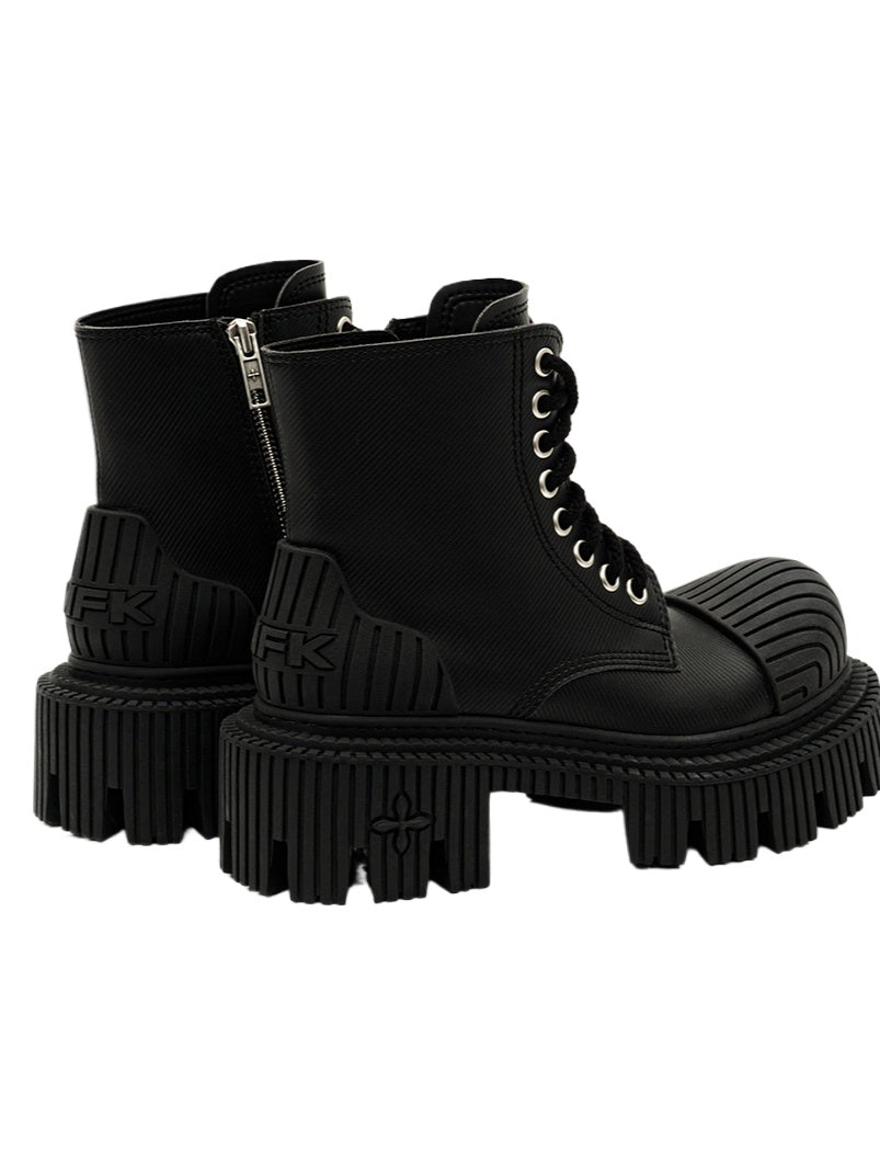 Black & Silver Ripple Motorcycle Boots - CHINASQUAD