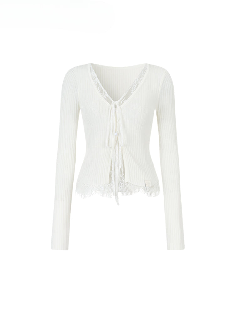 Breathable Knitted Sun Protection Lace Spliced Cardigan - CHINASQUAD