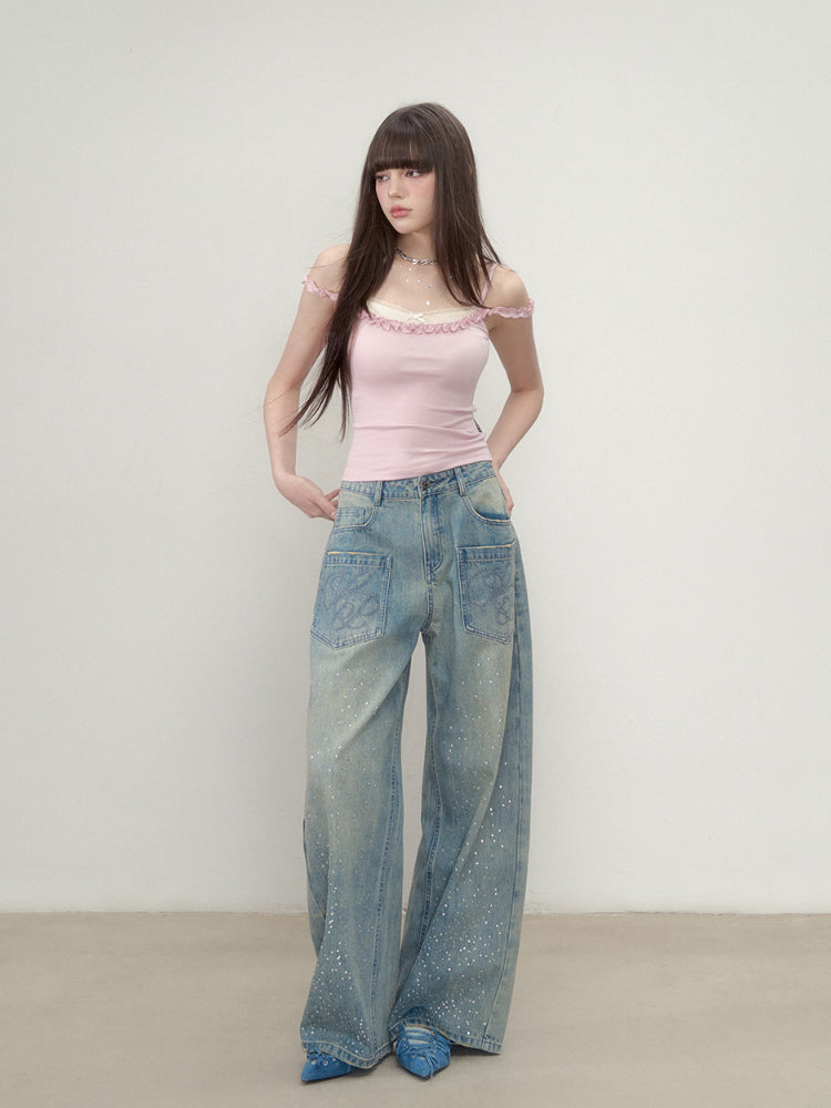 Pleated Faux Two-Piece Color-Block Vest - CHINASQUAD